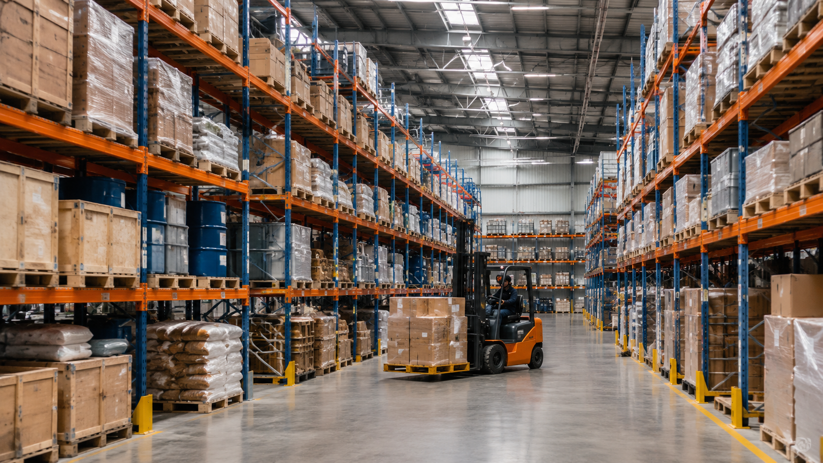 Selective pallet racking warehouse application scene